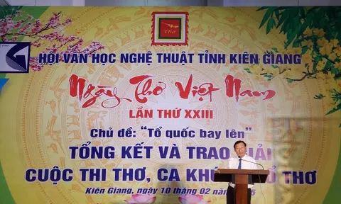 Kiên Giang Trao 20 tác phẩm đoạt giải Cuộc thi sáng tác Thơ, Ca khúc phổ thơ nhân Ngày Thơ Việt Nam lần thứ 23