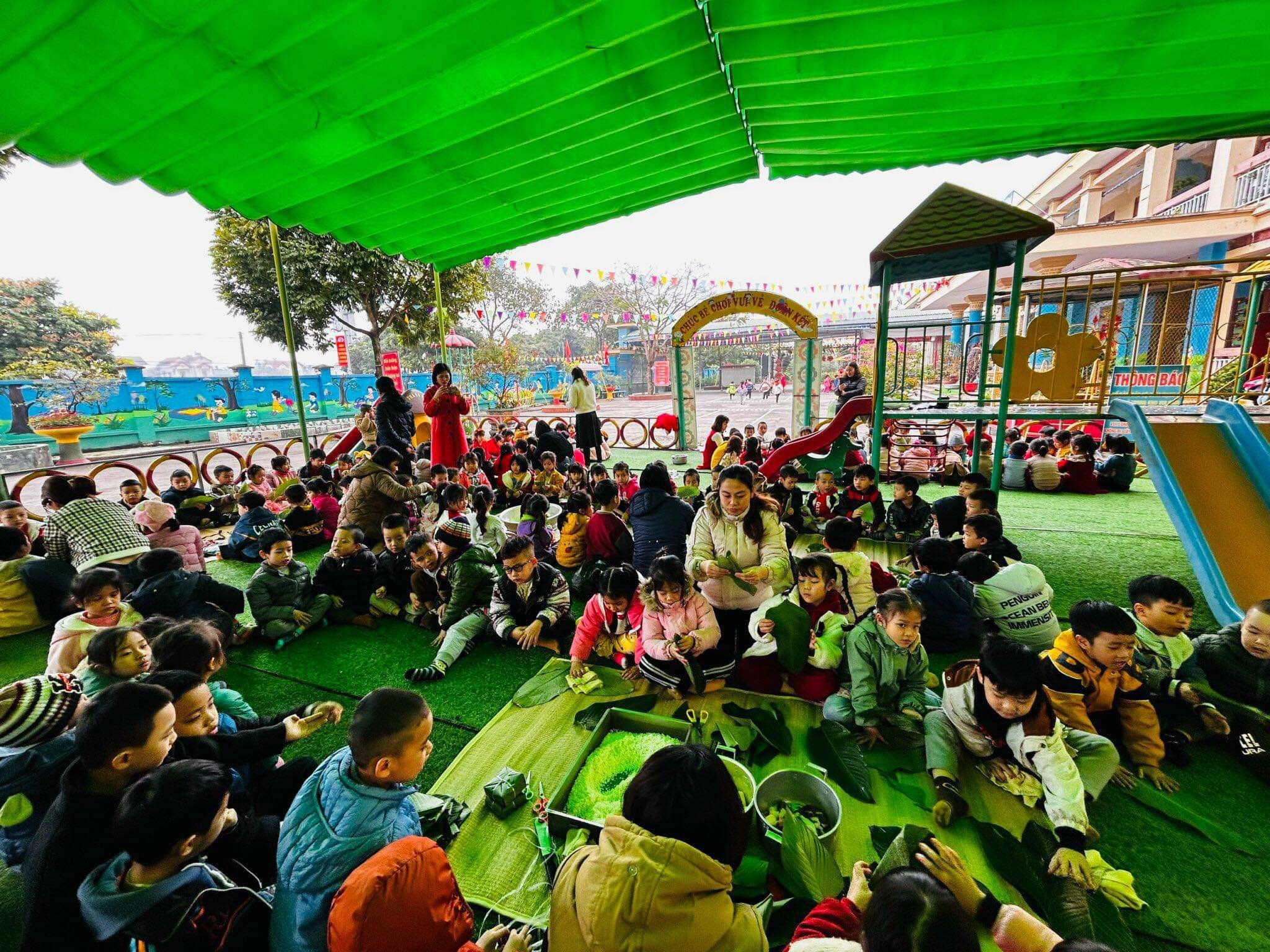 Trải nghiệm “Xuân yêu thương” ở Trường Mầm non xã Lê Hồ