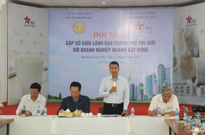 Hội nghị gặp gỡ giữa lãnh đạo thành phố Thủ Đức với doanh nghiệp xây dựng
