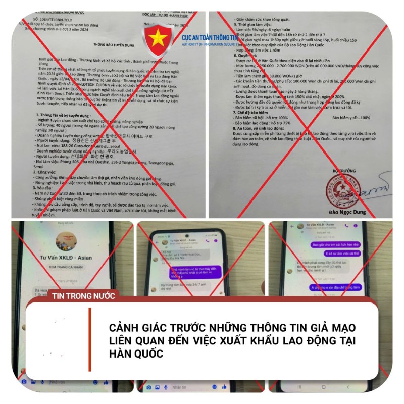 Cảnh báo thông tin giả mạo lừa đảo đi xuất khẩu lao động tại Hàn Quốc