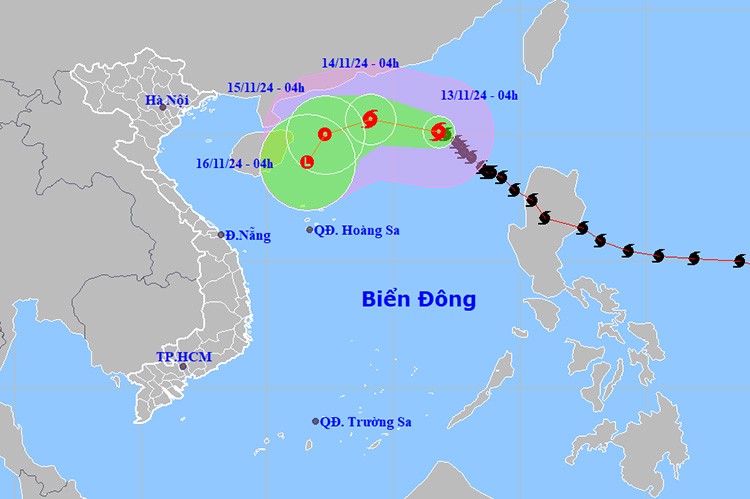 Bão số 8 giật cấp 11 trên Biển Đông, Trung Trung Bộ có mưa to
