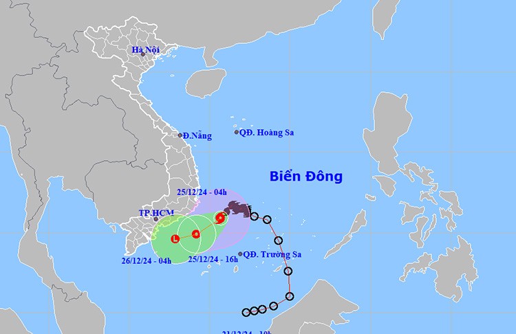 Gió mạnh, sóng lớn và mưa dông trên biển