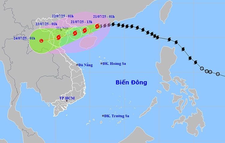 Bão số 3 tiến vào vịnh Bắc Bộ, biển động dữ dội
