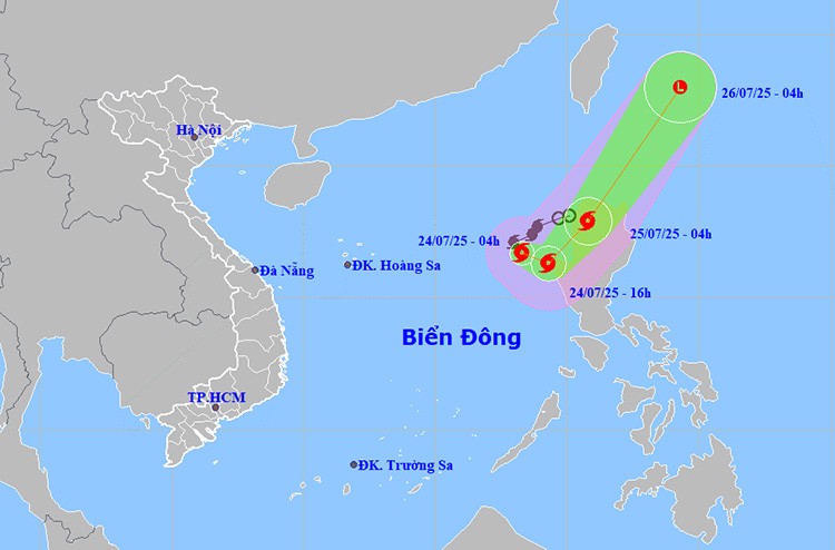 Bão số 4 giật cấp 11 trên khu vực Bắc Biển Đông