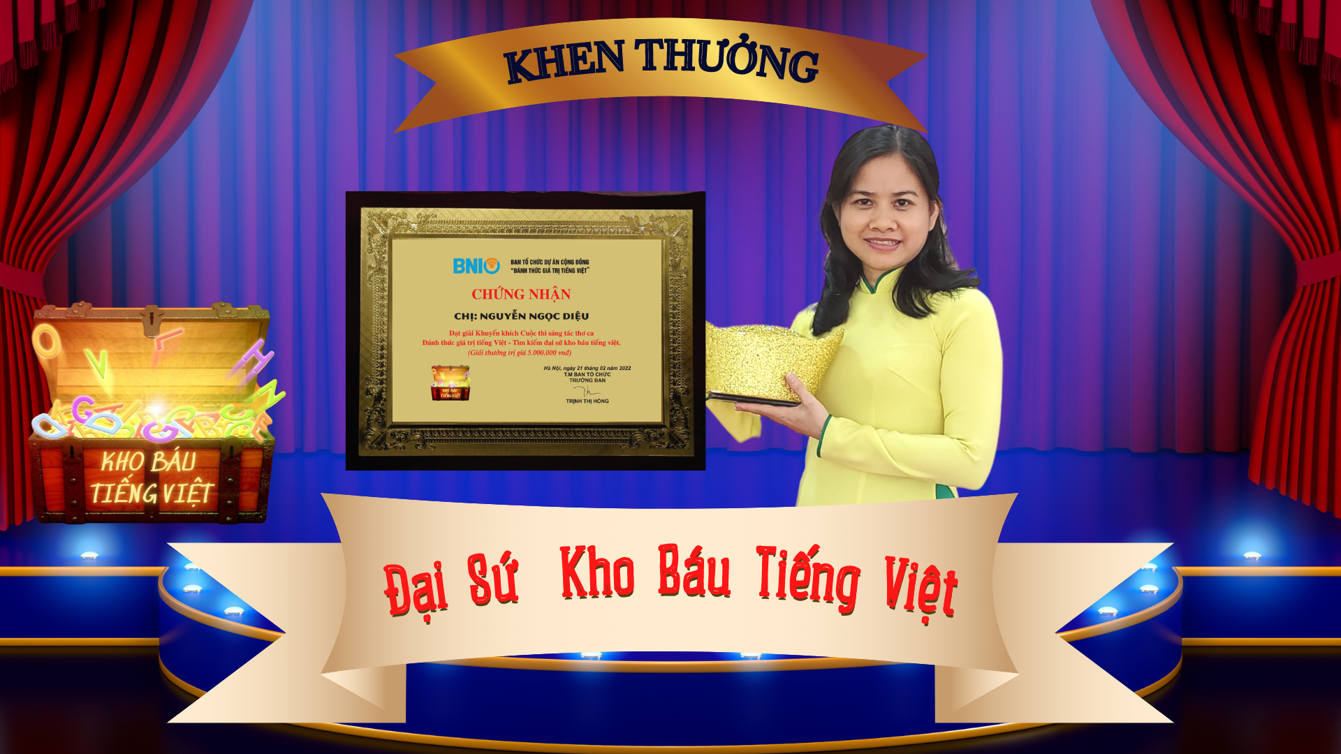 Bài phỏng vấn Đại sứ Kho báu Tiếng Việt Nguyễn Ngọc Diệu, sau chung kết Cuộc thi Sáng tác Thơ ca - Đánh thức Giá trị Tiếng Việt.