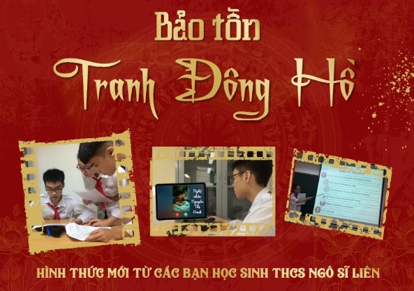 Bảo tồn tranh Đông Hồ - Hình thức mới từ các bạn học sinh THCS Ngô Sĩ Liên (Hà Nội)