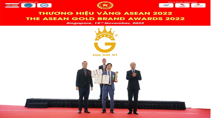 Quà tặng vàng King Gold Art  đạt top 10 “thương hiệu vàng Asean” tại Singapore