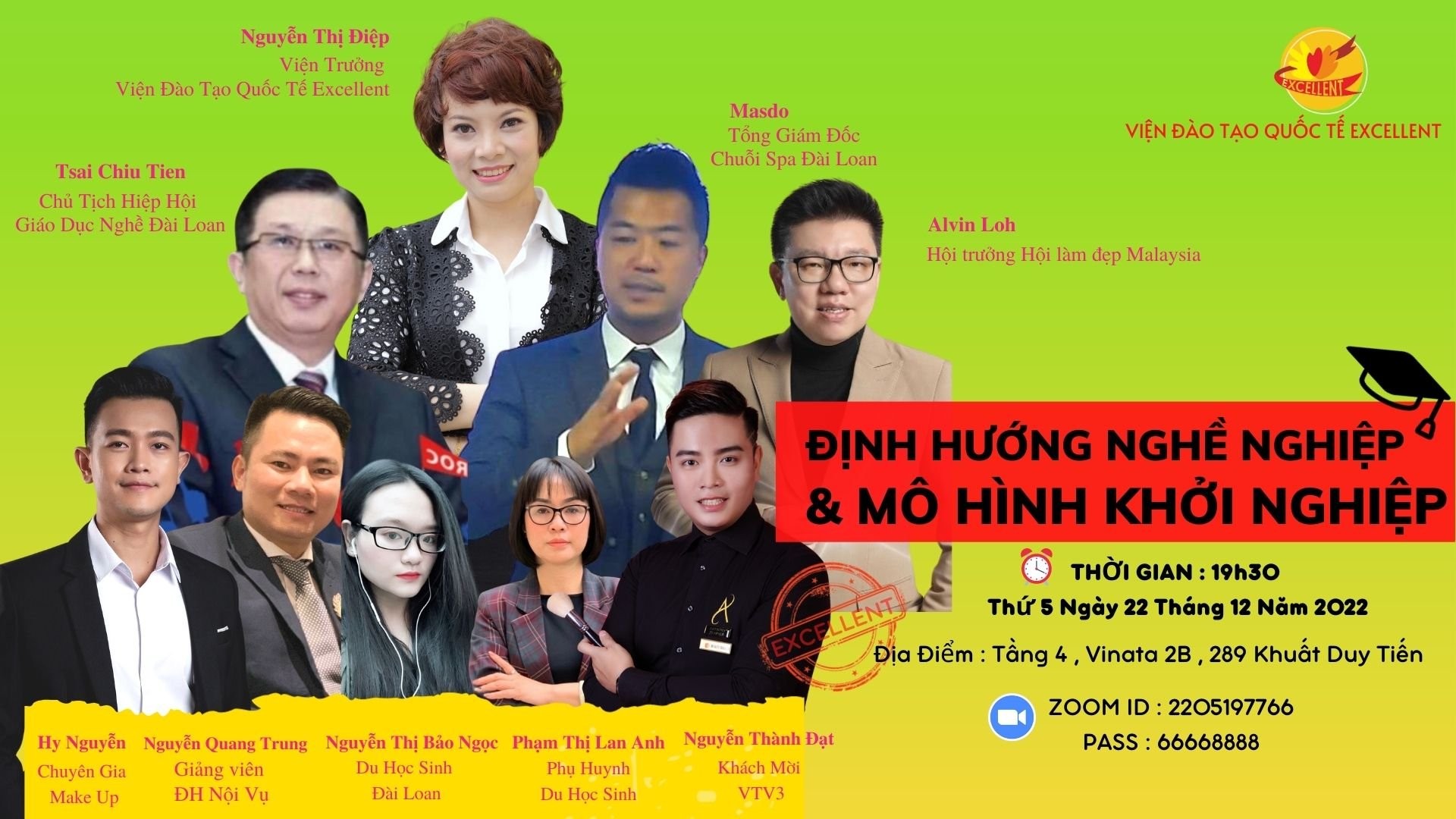 Viện đào tạo Quốc tế Excellent tổ chức buổi định hướng nghề nghiệp cho phụ huynh, học sinh trên toàn quốc