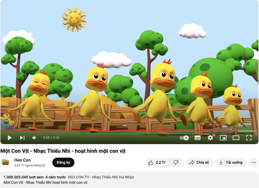 Bản nhạc Việt đầu tiên đạt mốc 1 tỷ lượt xem trên Youtube