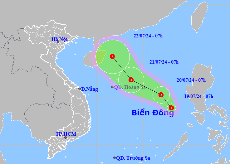Xuất hiện áp thấp nhiệt đới ở Biển Đông - dự báo tiếp tục tăng mạnh