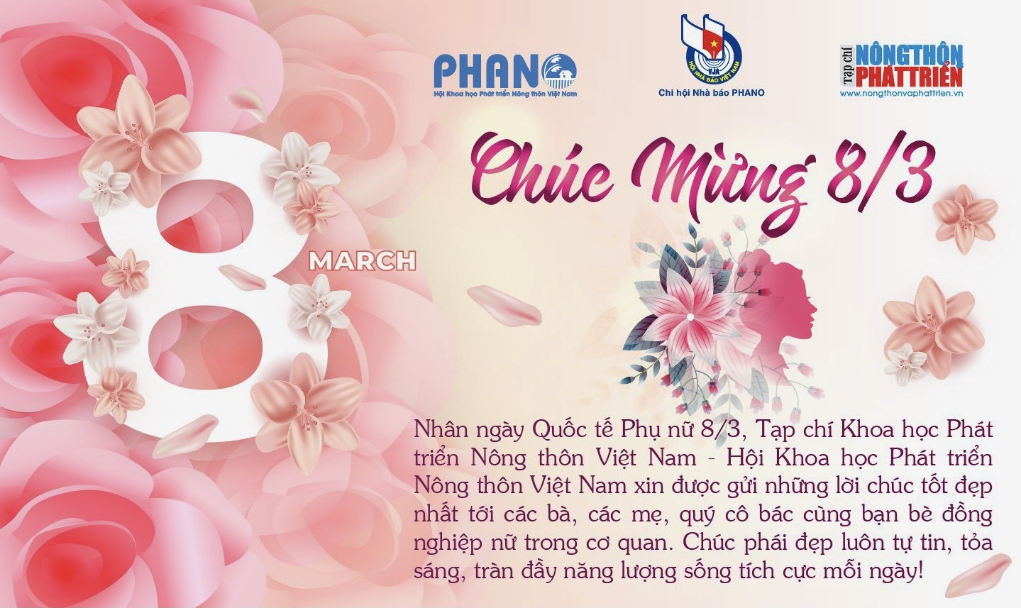 Tạp chí Khoa học Phát triển Nông thôn Việt Nam gửi lời chúc mừng ngày 8/3