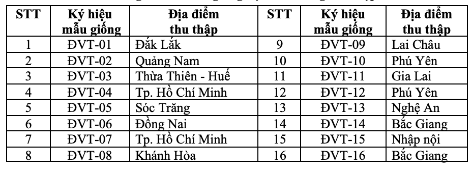 Đánh giá đặc điểm nông sinh học (Lablab purpureus (L.) Sweet.) và hàm lượng Saponin tổng số trong hạt của một số mẫu giống đậu ván trắng thu thập ở các vùng sinh thái khác nhau tại Thanh Trì, Hà Nội