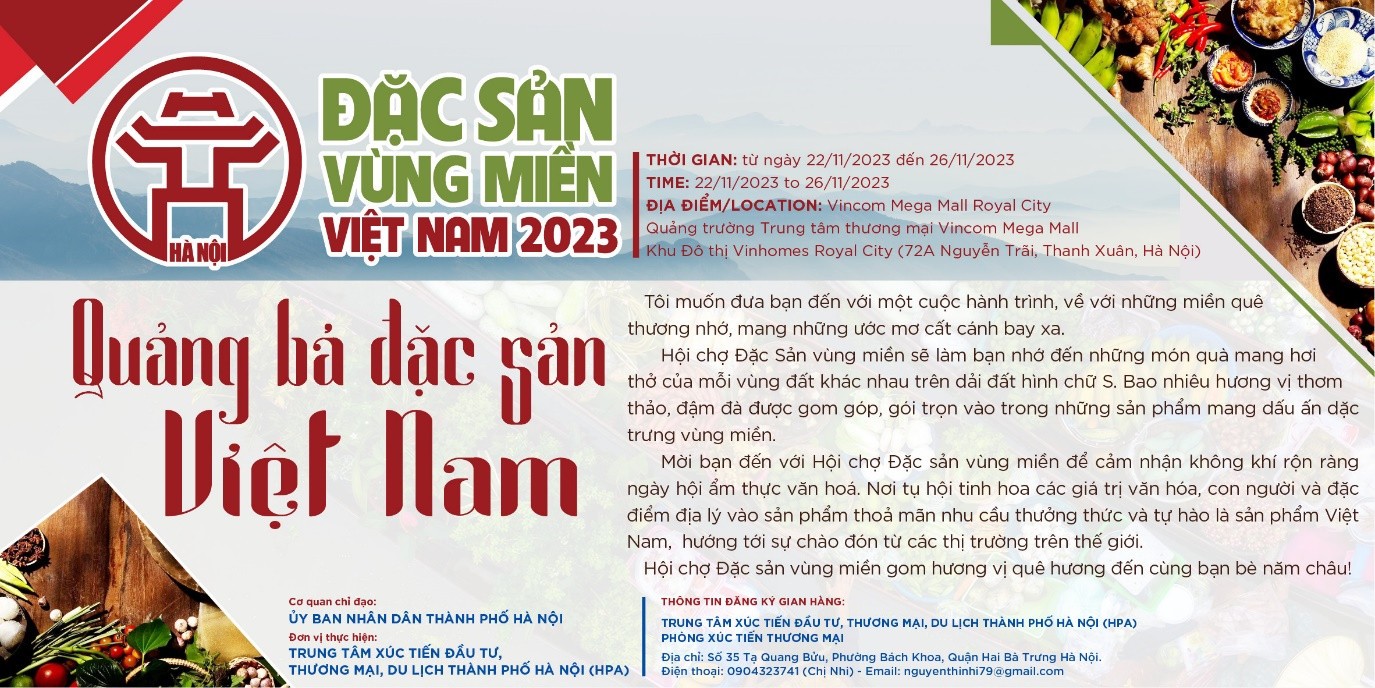 Sắp diễn ra Hội chợ đặc sản vùng miền Việt Nam 2023