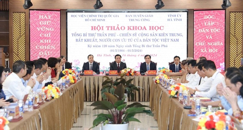 "Tổng Bí thư Trần Phú - Chiến sĩ cộng sản kiên trung, bất khuất, người con ưu tú của dân tộc Việt Nam"