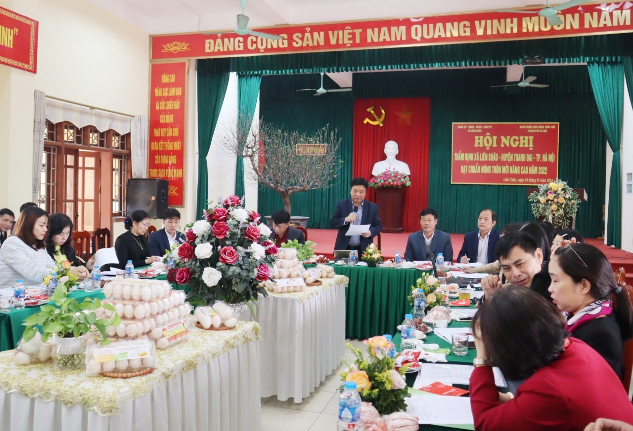 Thẩm định 2 xã: Liên Châu, Tân Ước đạt chuẩn nông thôn mới nâng cao và xã Hồng Dương đạt chuẩn nông thôn mới kiểu mẫu tại huyện Thanh Oai