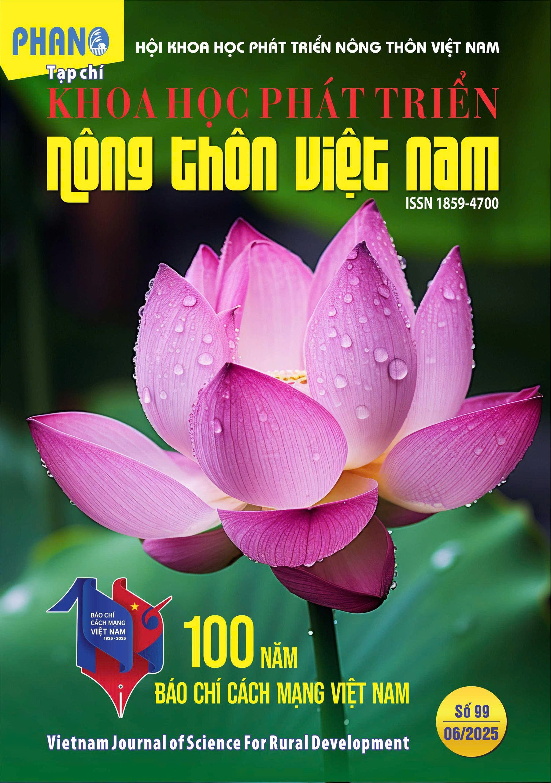 Tạp chí Khoa học Phát triển Nông thôn Việt Nam số tháng 6 năm 2025
