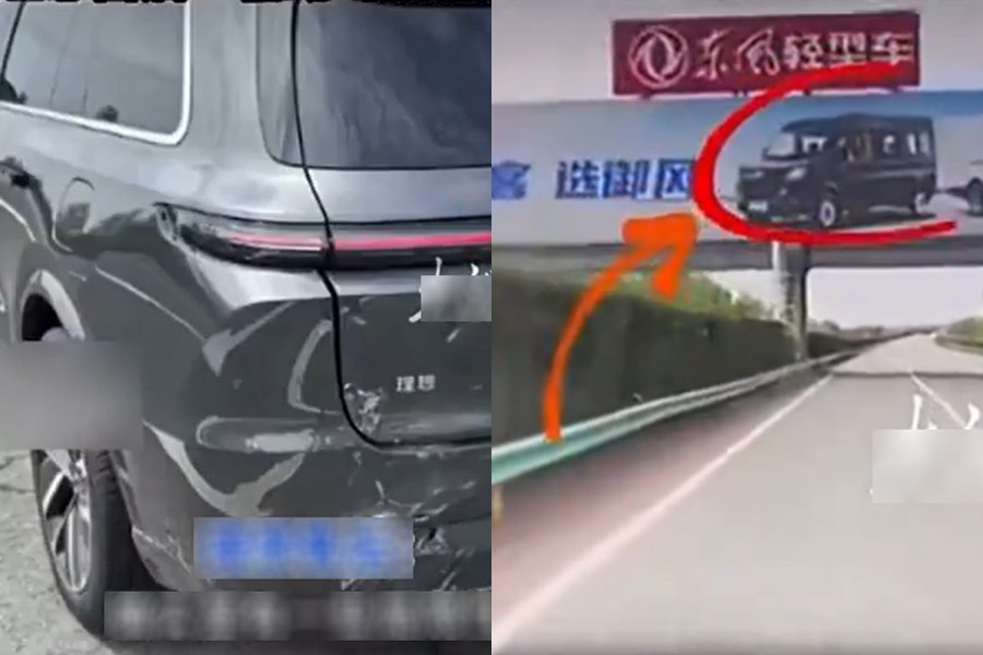 Ô tô tự đông phanh khẩn cấp vì nhầm biển quảng cáo là phương tiện khác