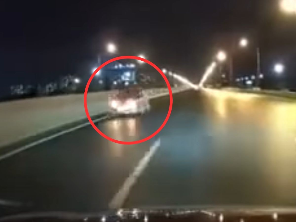 Ô tô ngang nhiên đi ngược chiều trên cao tốc Hà Nội - Hải Phòng