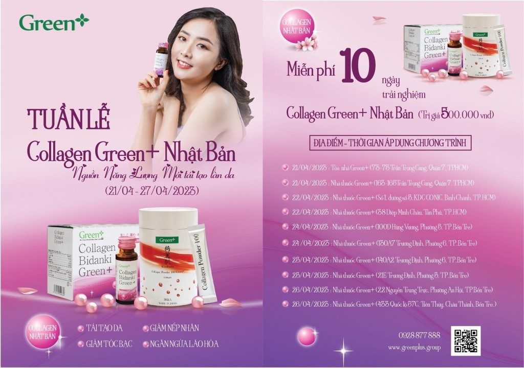 Tham gia Tuần lễ Collagen Nhật Bản cùng Green+