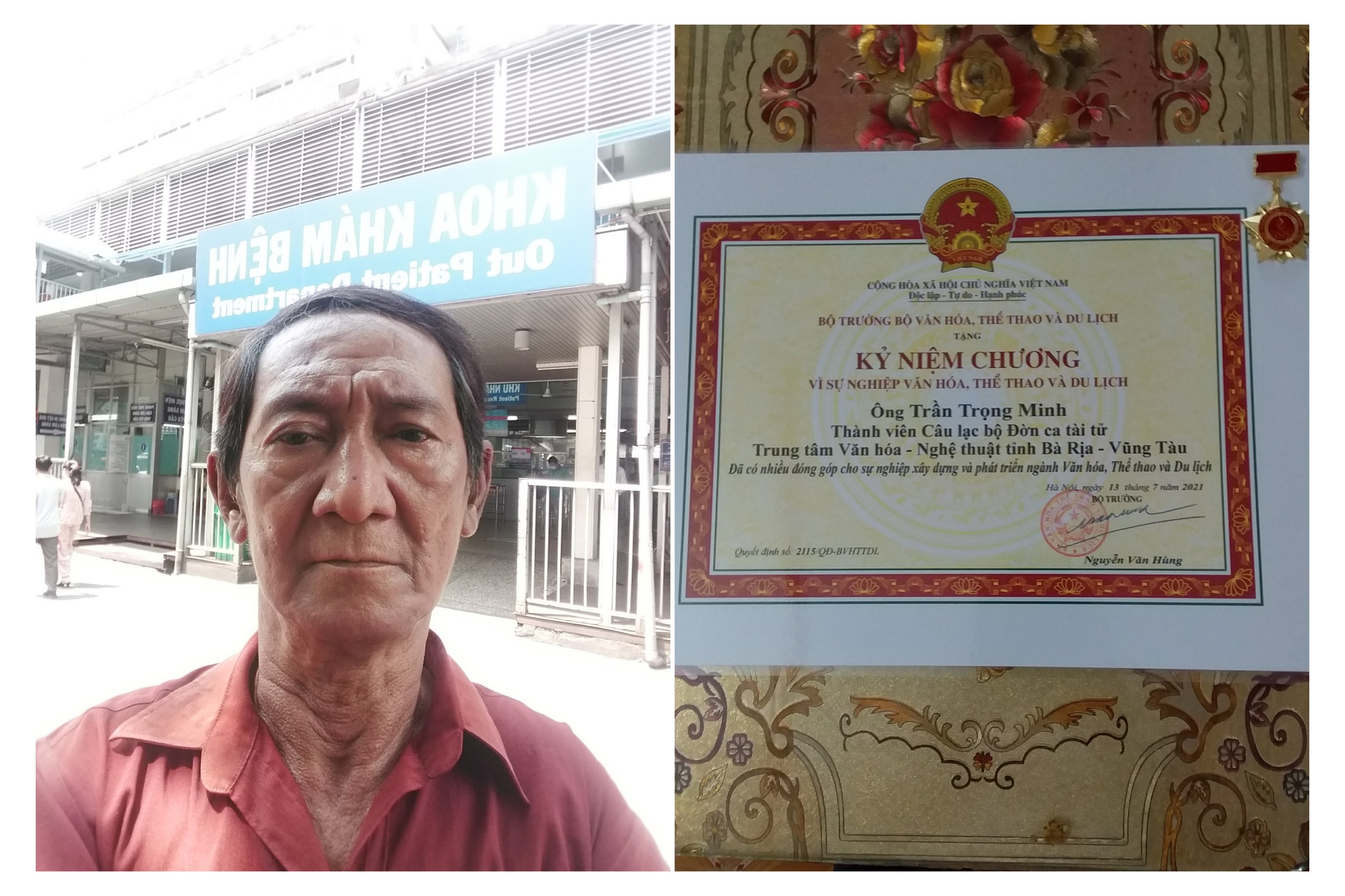 Nghệ sĩ Trọng Minh hoàn cảnh khó khăn, bệnh nặng
