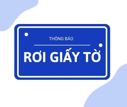 THÔNG BÁO TÌM GIẤY TỜ