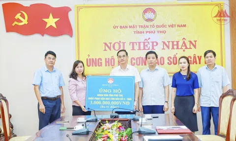 Vĩnh Phúc hỗ trợ  6 tỷ đồng  cho hai tỉnh Phú Thọ và Tuyên Quang để khắc phục hậu quả do bão số 3 gây ra