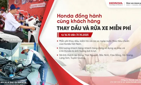Honda Việt Nam hỗ trợ Khách hàng các tỉnh miền Bắc kiểm tra và thay dầu miễn phí xe hư hại do mưa lũ gây ra!