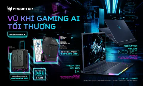 Acer ra mắt chương trình Pre-order dành cho dòng laptop gaming 2025 Predator Helios 18 AI và Predator Helios Neo 16S AI RTX 50 series