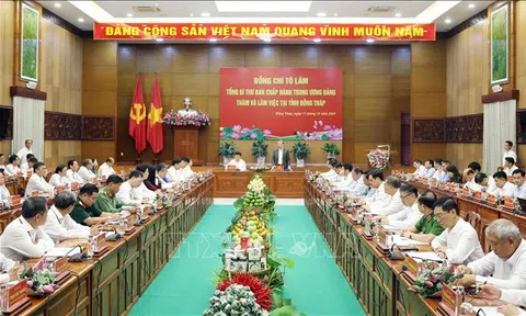 Tổng Bí thư Tô Lâm: Đồng Tháp  huy động mọi nguồn lực, thế mạnh đặc trưng để bứt phá phát triển