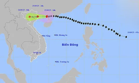 Ngày 25/9, Bão số 9 tiến vào đất liền Bắc Bộ, gây mưa lớn diện rộng