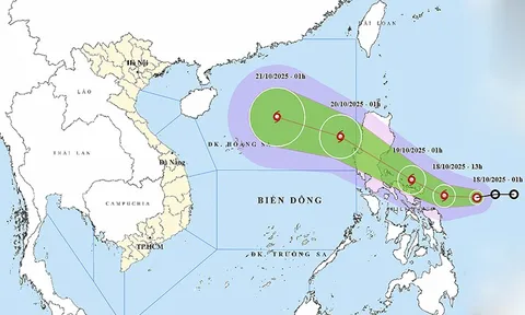 Ngày 18/10, Biển Đông xuất hiện áp thấp nhiệt đới có khả năng mạnh lên thành bão