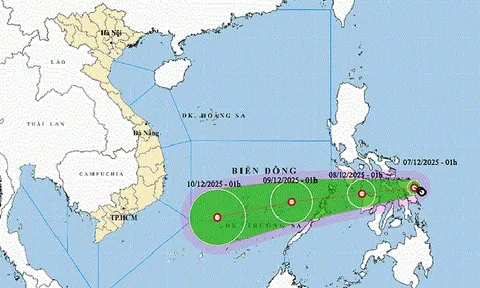 Ngày 7/12, áp thấp nhiệt đới tiến vào Biển Đông, gây gió mạnh và biển động