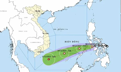 Ngày 8/12, Áp thấp tiến vào Biển Đông, gió mạnh gây biển động trên diện rộng