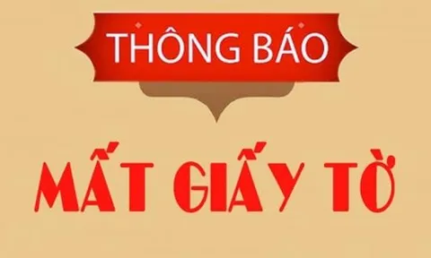 Thông báo mất giấy tờ