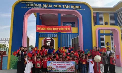 Chi đoàn Trường Mầm non Tân Đông tổ chức hoạt động trải nghiệm ý nghĩa trong tháng Tư lịch sử