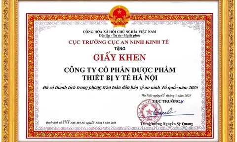 HAPHARCO vinh dự nhận Giấy khen của Cục An ninh kinh tế - Bộ Công an