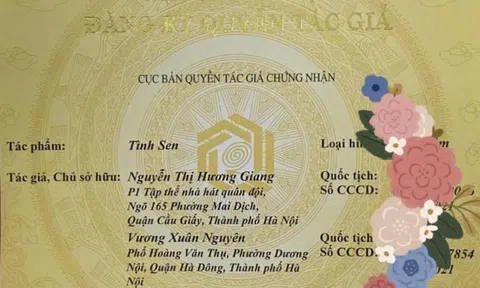 Cục Bản quyền Tác giả cấp chứng nhận bản quyền cho ca khúc “Tình Sen”