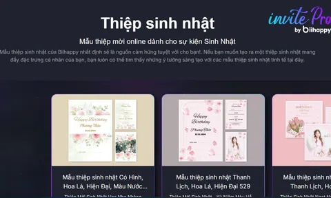 Nền tảng thiết kế thiệp sinh nhật online chuyên nghiệp từ Biihappy invitePro