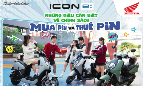 Honda Việt Nam công bố Chính sách bán pin của xe gắn máy điện ICON e: