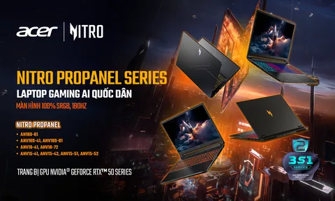 Laptop gaming Nitro thế hệ mới: màn hình ProPanel, tản nhiệt tối ưu và sức mạnh AI từ RTX 50 Series