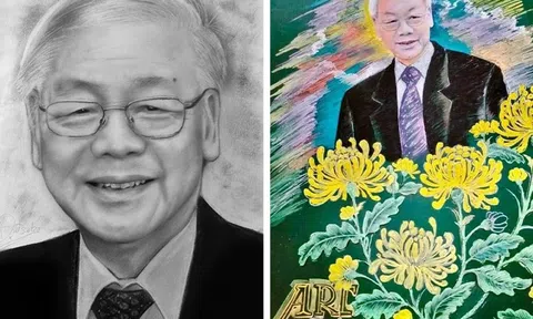 Những bức tranh chân dung đầy cảm xúc về Tổng bí thư Nguyễn Phú Trọng