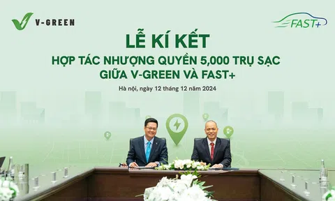 V-GREEN hợp tác FAST+ triển khai 5.000 trụ sạc đến hết năm 2025