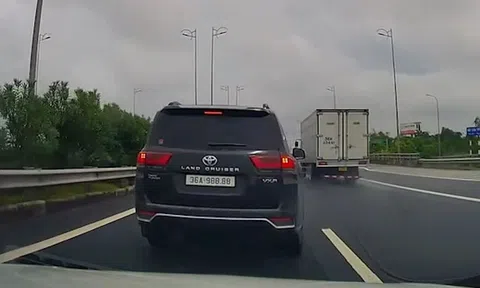 Toyota Land Cruiser phanh gấp giữa làn 120 km/giờ, cư dân mạng phẫn nộ vì quá nguy hiểm