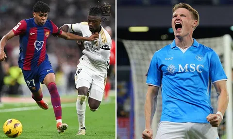 Kết quả bóng đá hôm nay: McTominay gây sốt ở Napoli; Real Madrid thảm bại trước Barcelona?