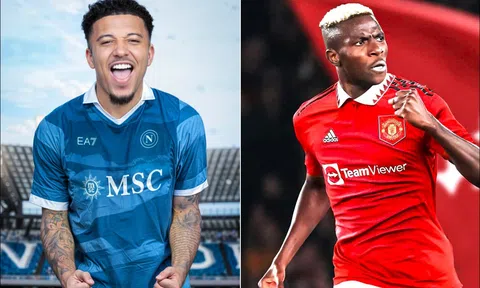 Jadon Sancho chính thức cập bến Napoli, Manchester United lập tức chiêu mộ Osimhen với giá khó tin