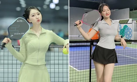 Chẳng cần hở bạo khoe thân, Á khôi thanh lịch Kim Trà My vẫn hút mọi ánh nhìn trên sân pickleball