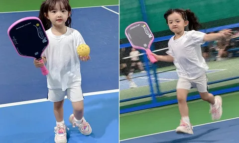 Con gái Đông Nhi tỏa nắng trên sân pickleball, cầm vợt hàng hiệu nhiều người mơ ước