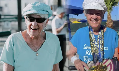 VĐV Pickleball lớn tuổi nhất thế giới: Lập kỷ lục Guinness, tiết lộ bí quyết duy trì sức khỏe