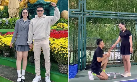 Cô gái được HLV cầu hôn ngay trên sân pickleball, hé lộ chuyện tình lãng mạn gây sốt MXH