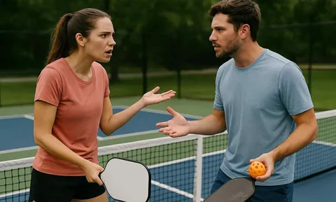 Dở khóc dở cười: Dạy vợ chơi pickleball, chồng nhận ngay đòn đau vào mặt